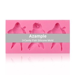 Azample  1 pcs  Fish Mold 3 Cavities Carp Soap Chocolate Jello Fondant Molds Gelatin Mould Homemade Supplies Pink