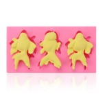 Azample  1 pcs  Fish Mold 3 Cavities Carp Soap Chocolate Jello Fondant Molds Gelatin Mould Homemade Supplies Pink