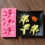 Azample  1 pcs  Fish Mold 3 Cavities Carp Soap Chocolate Jello Fondant Molds Gelatin Mould Homemade Supplies Pink