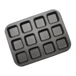 Azample cupcake Pan, 1 Set 12 Cavity Square Cupcake Brownie Pans Mini Cake Non Stick Baking  Steel Bread Mold