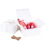 Azample Empty Gift Box, 10pcs 8x8x4inch white square folding gift box, Valentine's Day gift kraft paper packaging box