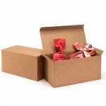 Azample empty gift packing box, 10 pcs 9x4.5x4.5 Inch Vintage Kraft Paper Gift Packaging Box Christmas Party Gift Packaging