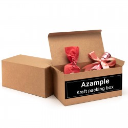 Azample empty gift packing box, 10 pcs 9x4.5x4.5 Inch Vintage Kraft Paper Gift Packaging Box Christmas Party Gift Packaging