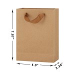  Azample Party Favor Bags, 5.9L x 2.36W x 7.87H in 25 Pcs Paper Gift Bags Goodie Bags Favor Bags Multipurpose Paper Tote Bag Small Gift Bags for Shipping Jewelry Grocery